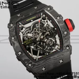 RICHARD MILLERM RM35-02 RM3502 Real NTPT RMF 1:1 Best Edition Skeleton Black Dial on Black Rubber Strap RMUL2 - Super Clone Watch | 1:1 Best Version
