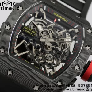RICHARD MILLERM RM35-02 RM3502 Real NTPT RMF 1:1 Best Edition Skeleton Black Dial on Black Rubber Strap RMUL2 - Super Clone Watch | 1:1 Best Version