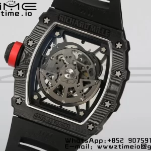 RICHARD MILLERM RM35-02 RM3502 Real NTPT RMF 1:1 Best Edition Skeleton Black Dial on Black Rubber Strap RMUL2 - Super Clone Watch | 1:1 Best Version