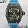 RICHARD MILLERM RM35-02 RM3502 Real NTPT RMF 1:1 Best Edition Quadrante nero scheletrato su cinturino in gomma blu RMUL2 - Orologio super clone | 1:1 Best Version