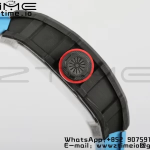 RICHARD MILLERM RM35-02 RM3502 Real NTPT RMF 1:1 Best Edition Quadrante nero scheletrato su cinturino in gomma blu RMUL2 - Orologio super clone | 1:1 Best Version