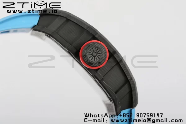 RICHARD MILLERM RM35-02 RM3502 Real NTPT RMF 1:1 Best Edition Quadrante nero scheletrato su cinturino in gomma blu RMUL2 - Orologio super clone | 1:1 Best Version