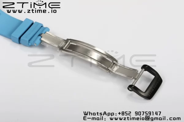 RICHARD MILLERM RM35-02 RM3502 Real NTPT RMF 1:1 Best Edition Quadrante nero scheletrato su cinturino in gomma blu RMUL2 - Orologio super clone | 1:1 Best Version