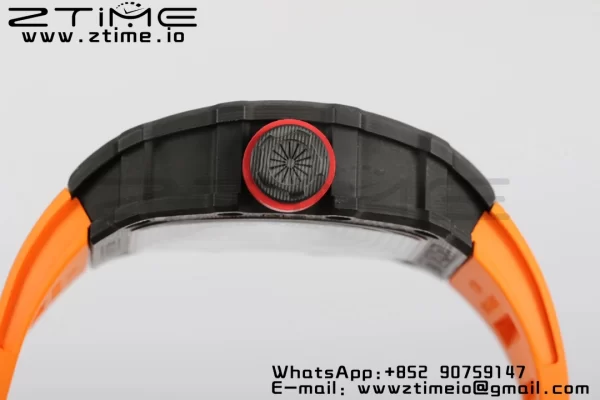 RICHARD MILLERM RM35-02 RM3502 Real NTPT RMF 1:1 Best Edition Skeleton Black Dial on Orange Rubber Strap RMUL2 - Super Clone Watch | 1:1 Best Version