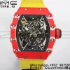 RICHARD MILLERM RM35-02 RM3502 Real Red NTPT RMF 1:1 Best Edition Quadrante nero scheletrato su cinturino in nylon giallo RMUL2 - Orologio super clone | 1:1 Best Version