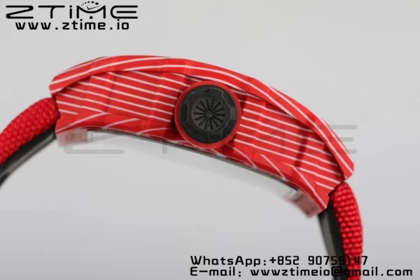 RICHARD MILLERM RM35-02 RM3502 Real Red NTPT RMF 1:1 Best Edition Skeleton Black Dial on Red Nylon Strap RMUL2 - Super Clone Watch | 1:1 Best Version