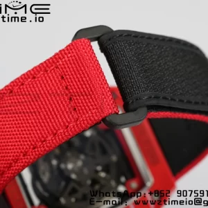 RICHARD MILLERM RM35-02 RM3502 Real Red NTPT RMF 1:1 Best Edition Skeleton Black Dial on Red Nylon Strap RMUL2 - Super Clone Watch | 1:1 Best Version