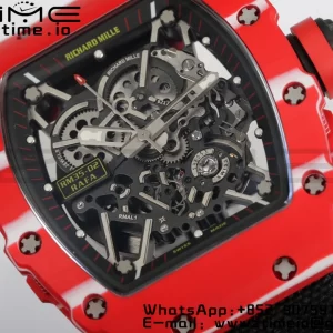 RICHARD MILLERM RM35-02 RM3502 Real Red NTPT RMF 1:1 Best Edition Skeleton Black Dial on White Nylon Strap RMUL2 - Super Clone Watch | 1:1 Best Version