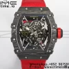 RICHARD MILLERM RM35-02 RM3502 リアルNTPT RMF 1:1ベストエディション スケルトン ブラックダイヤル レッドナイロンストラップ RMUL2 - スーパークローンウォッチ｜1:1ベストバージョン
