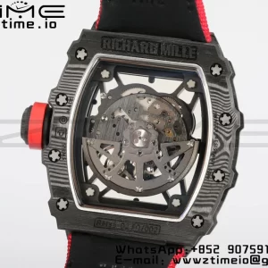 RICHARD MILLERM RM35-02 RM3502 Real NTPT RMF 1:1 Best Edition Skeleton Cadran negru pe curea de nylon roșu RMUL2 - Super Clone Watch | 1:1 Best Version