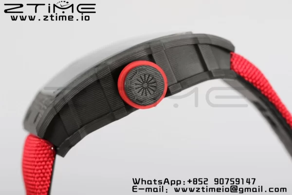 RICHARD MILLERM RM35-02 RM3502 Real NTPT RMF 1:1 Best Edition Skeleton Cadran negru pe curea de nylon roșu RMUL2 - Super Clone Watch | 1:1 Best Version
