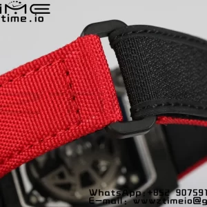 RICHARD MILLERM RM35-02 RM3502 Real NTPT RMF 1:1 Best Edition Skeleton Cadran negru pe curea de nylon roșu RMUL2 - Super Clone Watch | 1:1 Best Version
