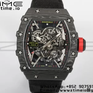 RICHARD MILLERM RM35-02 RM3502 Real NTPT RMF 1:1 Best Edition Skeleton Black Dial on Black Nylon Strap RMUL2 - Super Clone Watch | 1:1 Best Version