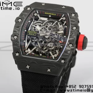RICHARD MILLERM RM35-02 RM3502 Real NTPT RMF 1:1 Best Edition Skeleton Cadran negru pe curea de nylon negru RMUL2 - Super Clone Watch | 1:1 Best Version