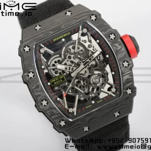 RICHARD MILLERM RM35-02 RM3502 Real NTPT RMF 1:1 Best Edition Skeleton Cadran negru pe curea de nylon negru RMUL2 - Super Clone Watch | 1:1 Best Version