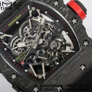 RICHARD MILLERM RM35-02 RM3502 Real NTPT RMF 1:1 Best Edition Skeleton Cadran negru pe curea de nylon negru RMUL2 - Super Clone Watch | 1:1 Best Version