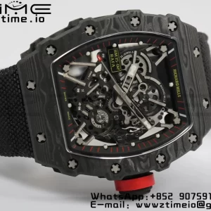 RICHARD MILLERM RM35-02 RM3502 Real NTPT RMF 1:1 Best Edition Skeleton Cadran negru pe curea de nylon negru RMUL2 - Super Clone Watch | 1:1 Best Version