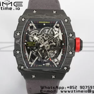 RICHARD MILLERM  RM35-02 RM3502 Real NTPT RMF 1:1 Best Edition Skeleton Black Dial on Gray Nylon Strap RMUL2 - Super Clone Watch | 1:1 Best Version