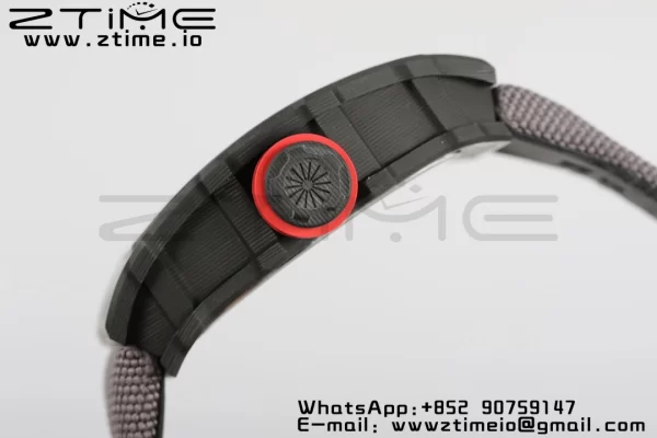 RICHARD MILLERM RM35-02 RM3502 Real NTPT RMF 1:1 Best Edition Skeleton Black Dial on Gray Nylon Strap RMUL2 - Super Clone Watch | 1:1 Best Version