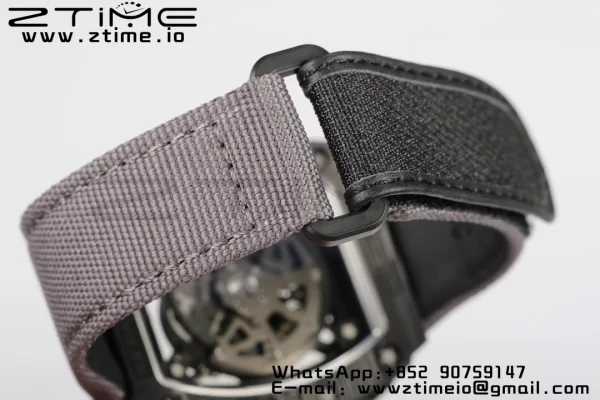 RICHARD MILLERM RM35-02 RM3502 Real NTPT RMF 1:1 Best Edition Skeleton Black Dial on Gray Nylon Strap RMUL2 - Super Clone Watch | 1:1 Best Version