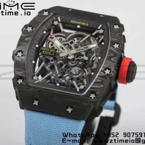 RICHARD MILLERM  RM35-02 RM3502 Real NTPT RMF 1:1 Best Edition Skeleton Black Dial on Blue  Nylon Strap RMUL2 - Super Clone Watch | 1:1 Best Version