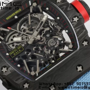 RICHARD MILLERM  RM35-02 RM3502 Real NTPT RMF 1:1 Best Edition Skeleton Black Dial on Blue  Nylon Strap RMUL2 - Super Clone Watch | 1:1 Best Version