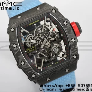 RICHARD MILLERM  RM35-02 RM3502 Real NTPT RMF 1:1 Best Edition Skeleton Black Dial on Blue  Nylon Strap RMUL2 - Super Clone Watch | 1:1 Best Version