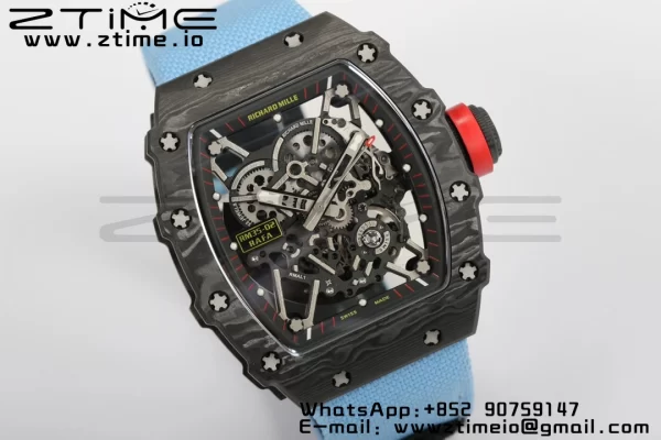 RICHARD MILLERM  RM35-02 RM3502 Real NTPT RMF 1:1 Best Edition Skeleton Black Dial on Blue  Nylon Strap RMUL2 - Super Clone Watch | 1:1 Best Version