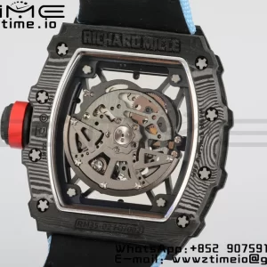 RICHARD MILLERM  RM35-02 RM3502 Real NTPT RMF 1:1 Best Edition Skeleton Black Dial on Blue  Nylon Strap RMUL2 - Super Clone Watch | 1:1 Best Version