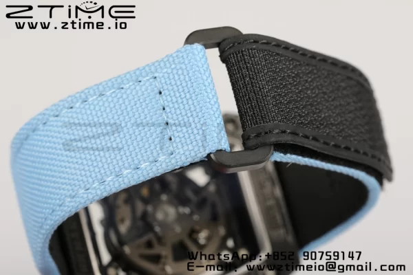 RICHARD MILLERM  RM35-02 RM3502 Real NTPT RMF 1:1 Best Edition Skeleton Black Dial on Blue  Nylon Strap RMUL2 - Super Clone Watch | 1:1 Best Version
