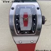 RICHARD MILLERM RM007 RM07-01 SS BBA Best Edition ブラックダイアル、ダイヤモンドセンター、レッドラバーストラップ - スーパークローンウォッチ｜1:1ベストバージョン