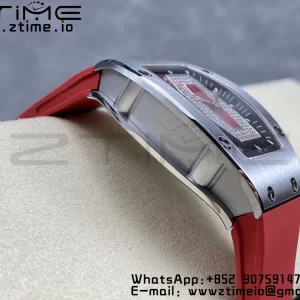 RICHARD MILLERM RM007 RM07-01 SS BBA Best Edition Black dial with diamond centre on Red Rubber Strap - Super Clone Watch | 1:1 Best Version