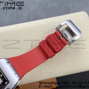 RICHARD MILLERM RM007 RM07-01 SS BBA Best Edition Black dial with diamond centre on Red Rubber Strap - Super Clone Watch | 1:1 Best Version