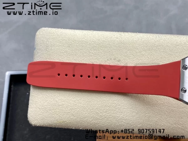 RICHARD MILLERM RM007 RM07-01 SS BBA Best Edition Black dial with diamond centre on Red Rubber Strap - Super Clone Watch | 1:1 Best Version