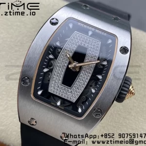RICHARD MILLERM RM007 RM07-01 SS BBA Best Edition Black dial with on Black Rubber Strap - Super Clone Watch | 1:1 Best Version