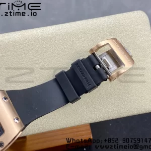 RICHARD MILLERM RM007 RM07-01 RG BBA ベストエディション ブラックダイアル、ダイヤモンドセンター、ブラックラバーストラップ - スーパークローンウォッチ｜1:1 ベストバージョン