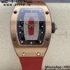 RICHARD MILLERM RM007 RM07-01 RG BBA Best Edition Quadrante nero con diamante centrale su cinturino in gomma rossa - Orologio super clone - Versione migliore 1:1