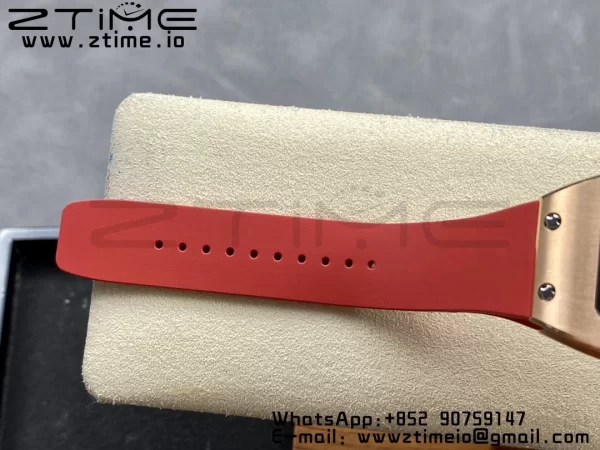 RICHARD MILLERM RM007 RM07-01 RG BBA Best Edition Black dial with diamond centre on Red Rubber Strap - Super Clone Watch | 1:1 Best Version