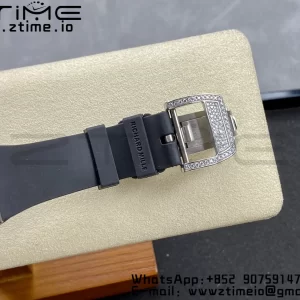 RICHARD MILLERM RM007 RM07-01 SS BBA Best Edition Black dial with diamond centre on Black Rubber Strap - Super Clone Watch | 1:1 Best Version