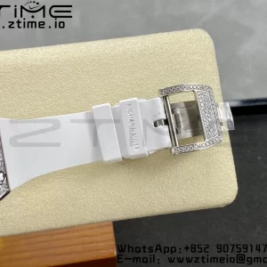 RICHARD MILLERM RM007 RM07-01 SS BBA ベストエディション ブラックダイアル、ダイヤモンドセンター、ホワイトラバーストラップ - スーパークローンウォッチ｜1:1ベストバージョン
