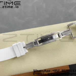 RICHARD MILLERM RM007 RM07-01 SS BBA Best Edition Μαύρο καντράν με διαμαντένιο κέντρο σε λευκό καουτσούκ λουράκι - Super Clone Watch | 1:1 Best Version