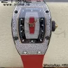 RICHARD MILLERM RM007 RM07-01 SS BBA Best Edition ブラックダイアル、ダイヤモンドセンター、レッドラバーストラップ - スーパークローンウォッチ｜1:1ベストバージョン