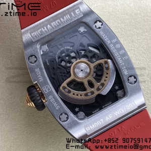 RICHARD MILLERM RM007 RM07-01 SS BBA Best Edition ブラックダイアル、ダイヤモンドセンター、レッドラバーストラップ - スーパークローンウォッチ｜1:1ベストバージョン