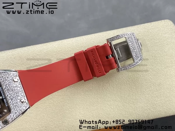 RICHARD MILLERM RM007 RM07-01 SS BBA Best Edition ブラックダイアル、ダイヤモンドセンター、レッドラバーストラップ - スーパークローンウォッチ｜1:1ベストバージョン