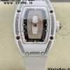 RICHARD MILLERM RM007 RM07-01 Ceramic BBA Best Edition Black dial with diamond centre on White Rubber Strap - Super Clone Watch | 1:1 Best Version