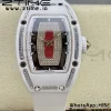 RICHARD MILLERM RM007 RM07-01 Ceramic BBA Best Edition Black dial with diamond centre on White Rubber Strap - Super Clone Watch | 1:1 Best Version