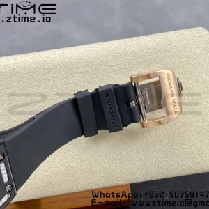 RICHARD MILLERM RM007 RM07-01 Ceramic BBA Best Edition Black dial with diamond centre on Black Rubber Strap - Super Clone Watch | 1:1 Best Version