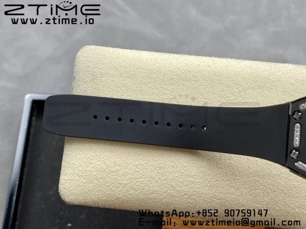 RICHARD MILLERM RM007 RM07-01 Ceramic BBA Best Edition Black dial with diamond centre on Black Rubber Strap - Super Clone Watch | 1:1 Best Version