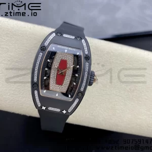 RICHARD MILLERM RM007 RM07-01 Ceramic BBA Best Edition Black dial with diamond centre on Black Rubber Strap - Super Clone Watch | 1:1 Best Version