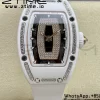 RICHARD MILLERM RM007 RM07-01 Ceramic BBA Best Edition Black dial with diamond centre on White Rubber Strap - Super Clone Watch | 1:1 Best Version